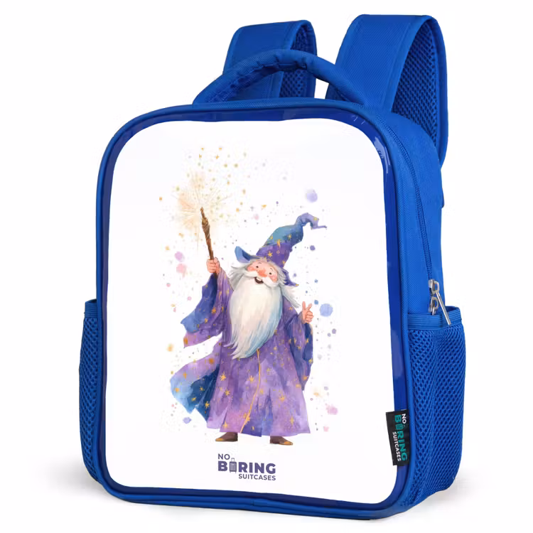 Kids backpack - Blue - Old magician with staff — 7