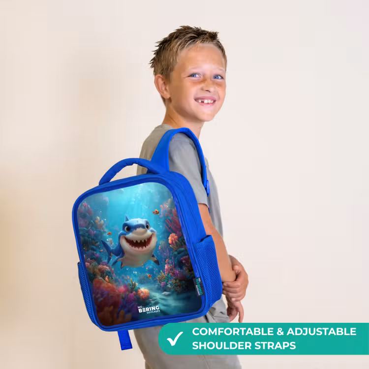 Kids backpack - Blue - Reef - Coral - Shark - Animal — 4