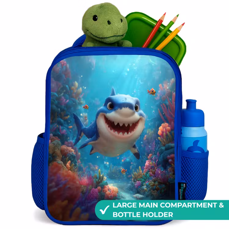 Kids backpack - Blue - Reef - Coral - Shark - Animal — 5