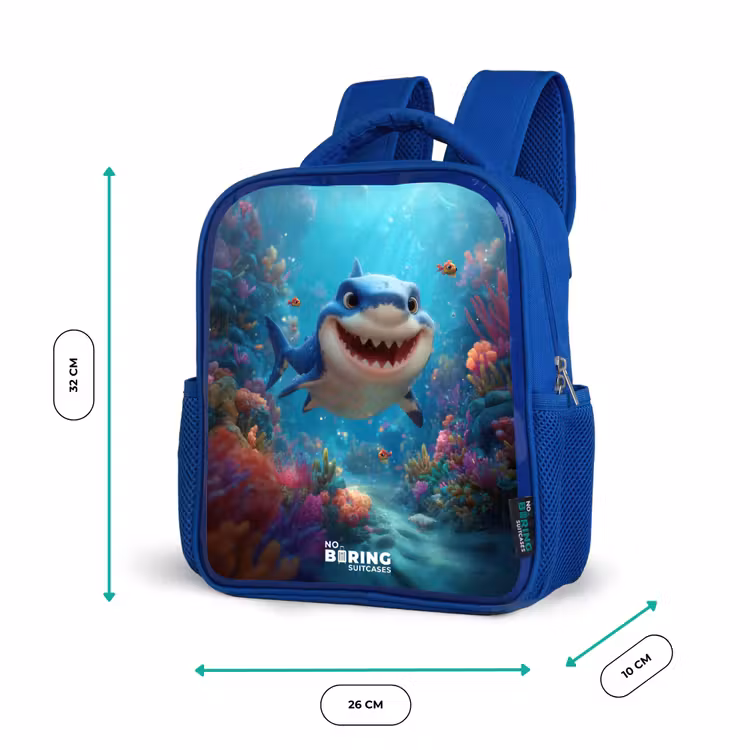 Kids backpack - Blue - Reef - Coral - Shark - Animal — 6
