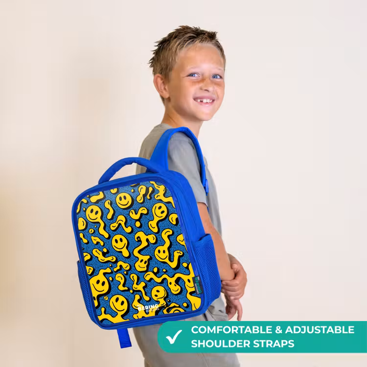 Kids backpack - Blue - Smiley - Blue - Yellow — 4