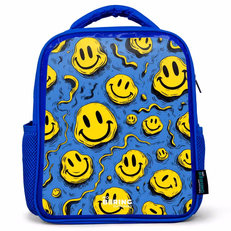 Kids backpack - Blue - Smiley - Yellow - Blue — 1