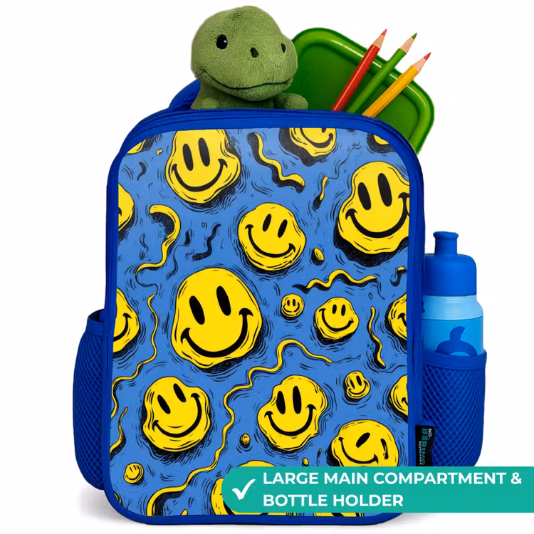 Kids backpack - Blue - Smiley - Yellow - Blue — 5