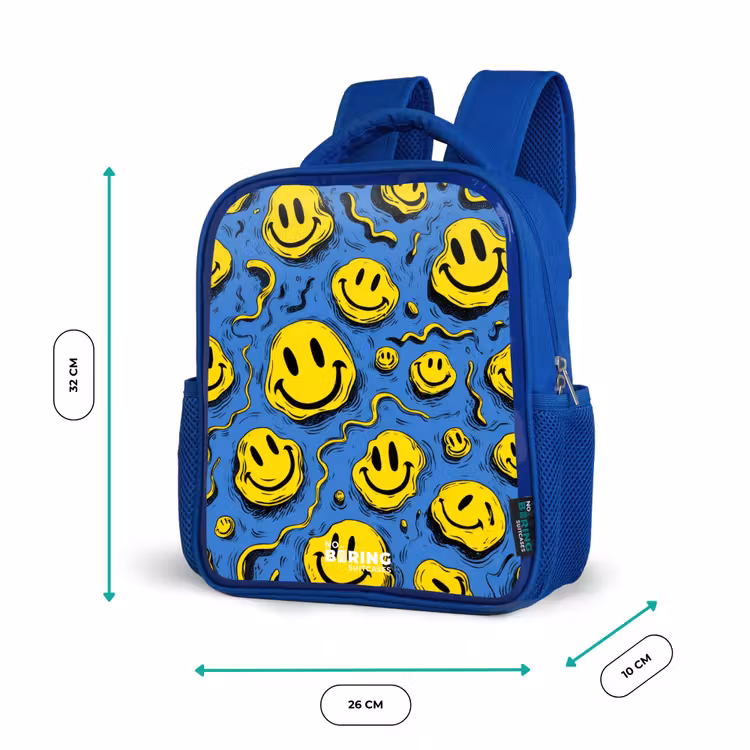 Kids backpack - Blue - Smiley - Yellow - Blue — 6
