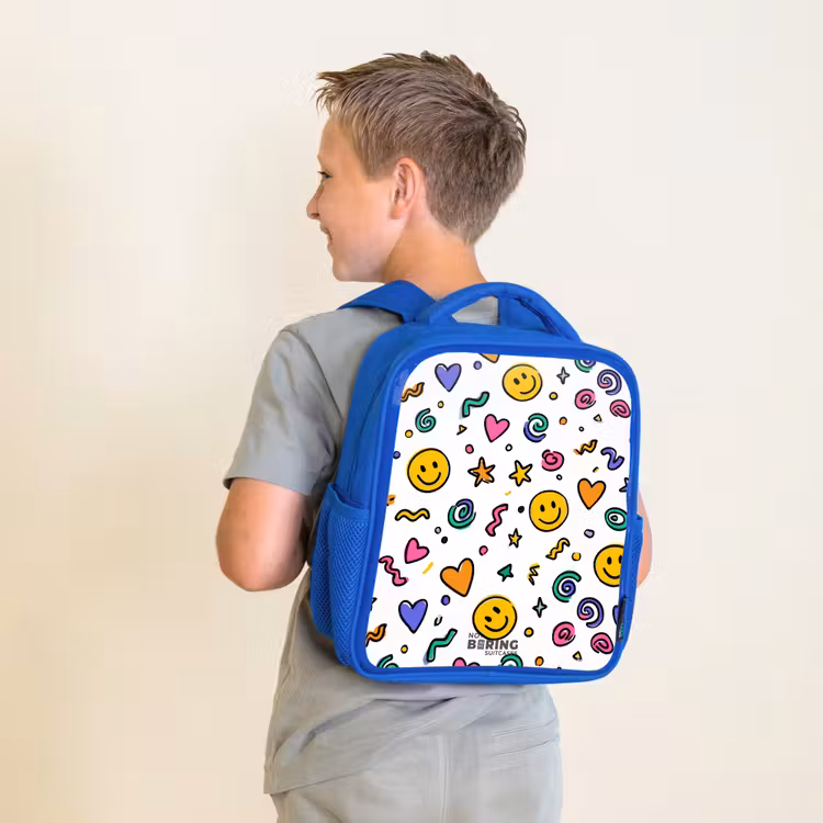 Kids backpack - Blue - Smiley - Heart - Star — 2