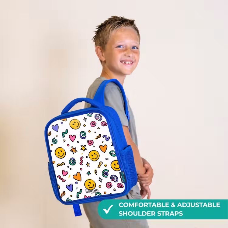 Kids backpack - Blue - Smiley - Heart - Star — 4