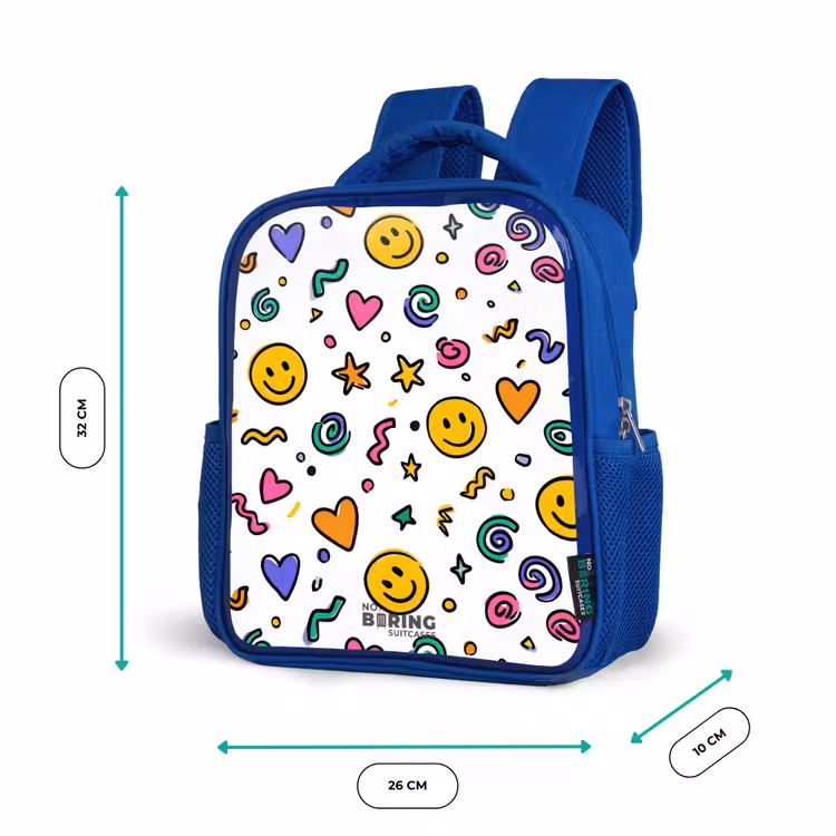 Kids backpack - Blue - Smiley - Heart - Star — 6