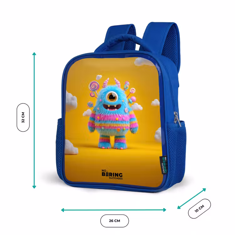 Kids backpack - Blue - Candy - Monster - Rainbow — 6