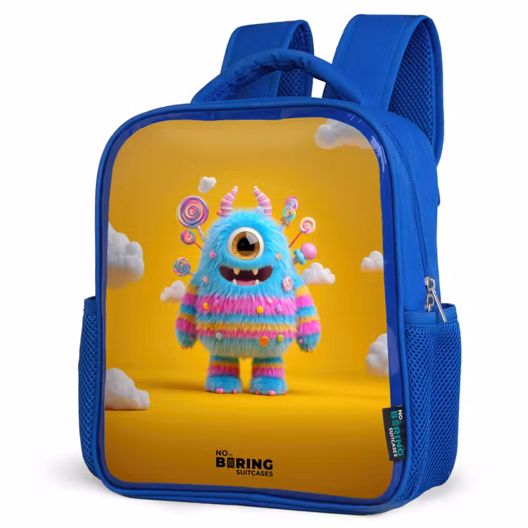 Kids backpack - Blue - Candy - Monster - Rainbow — 7