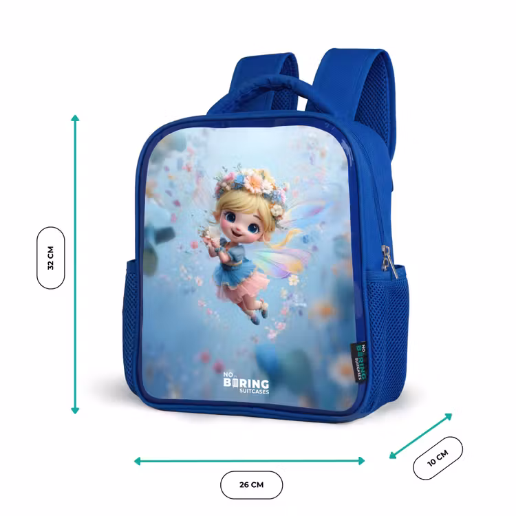 Kids backpack - Blue - Butterfly Fairy in Flower Air — 6