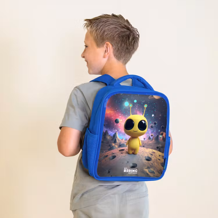 Kids backpack - Blue - Merry alien creature — 2