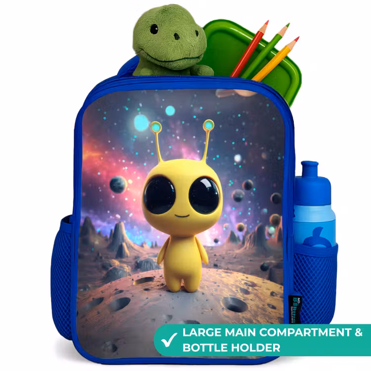 Kids backpack - Blue - Merry alien creature — 5
