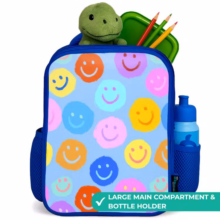 Kids backpack - Blue - Cheerful pattern of smileys — 5