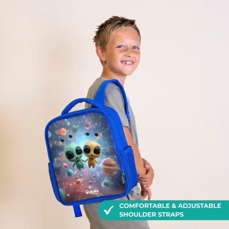 Kids backpack - Blue - Merry alien friends — 4