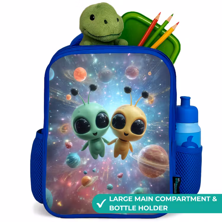 Kids backpack - Blue - Merry alien friends — 5