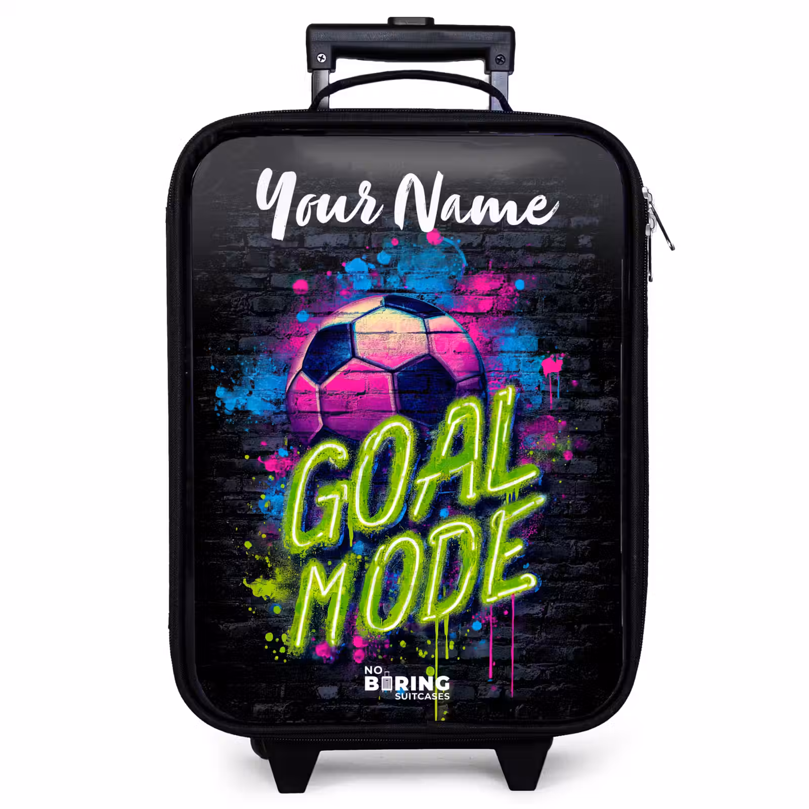 Children's suitcase with name - Neon - Graffiti - Football - Colorful — 1
