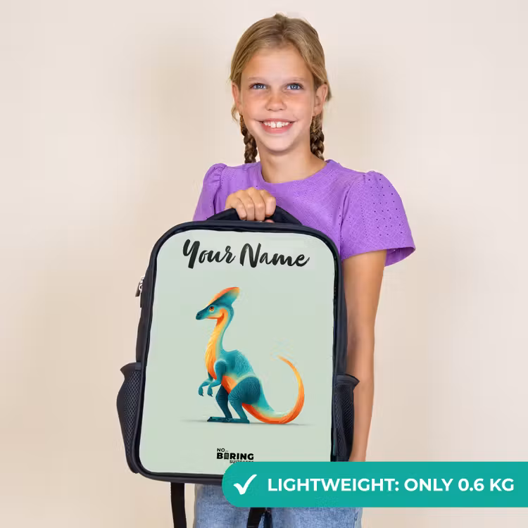 Kids backpack with name - Black - Dino - Blue - Animal — 9