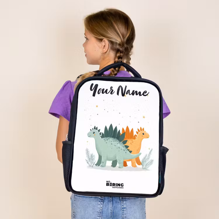 Kids backpack with name - Black - Dinos - Animals - Stars — 4