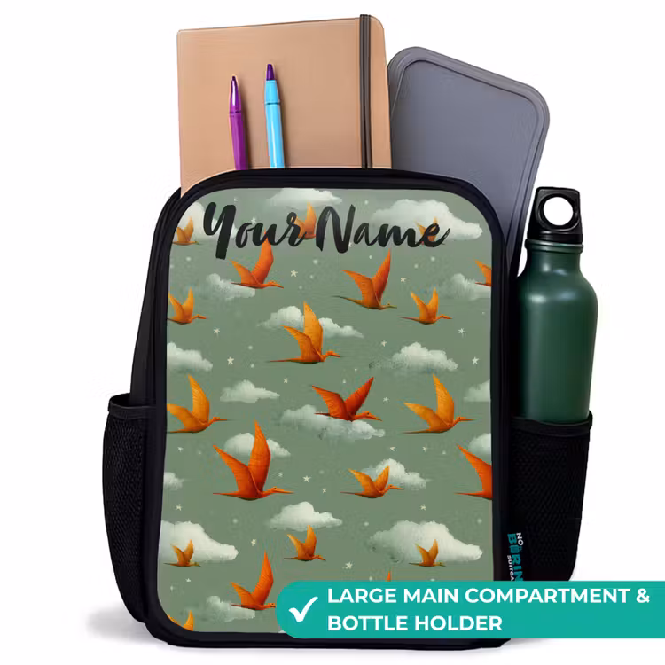 Kids backpack with name - Black - Pattern - Dino - Pterosaurs — 10
