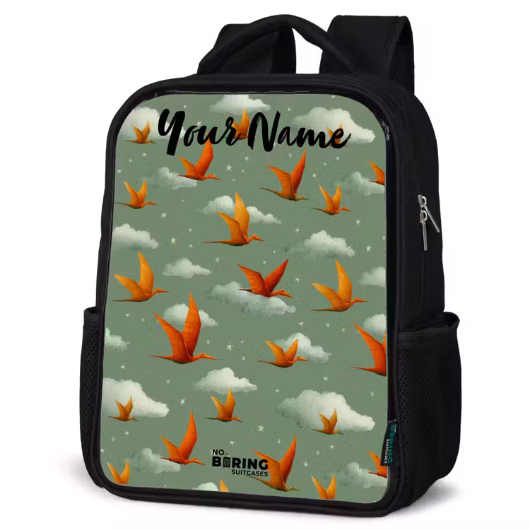 Kids backpack with name - Black - Pattern - Dino - Pterosaurs — 6