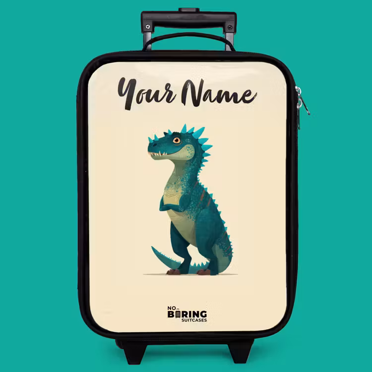 Children's suitcase with name - Dino - Animal - Blue - Green — 4