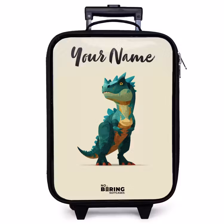 Children's suitcase with name - Dino - Animal - Green — 1
