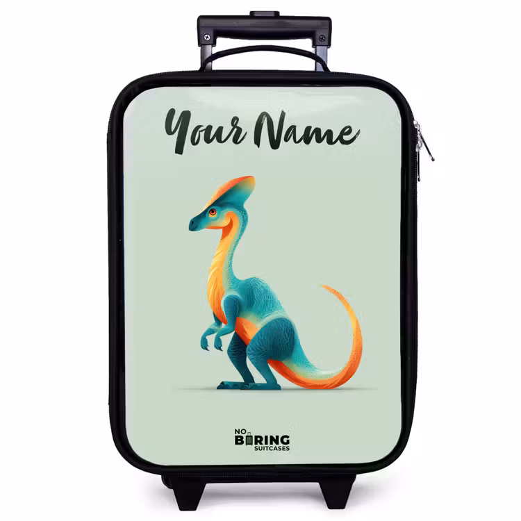 Children's suitcase with name - Dino - Blue - Animal — 1