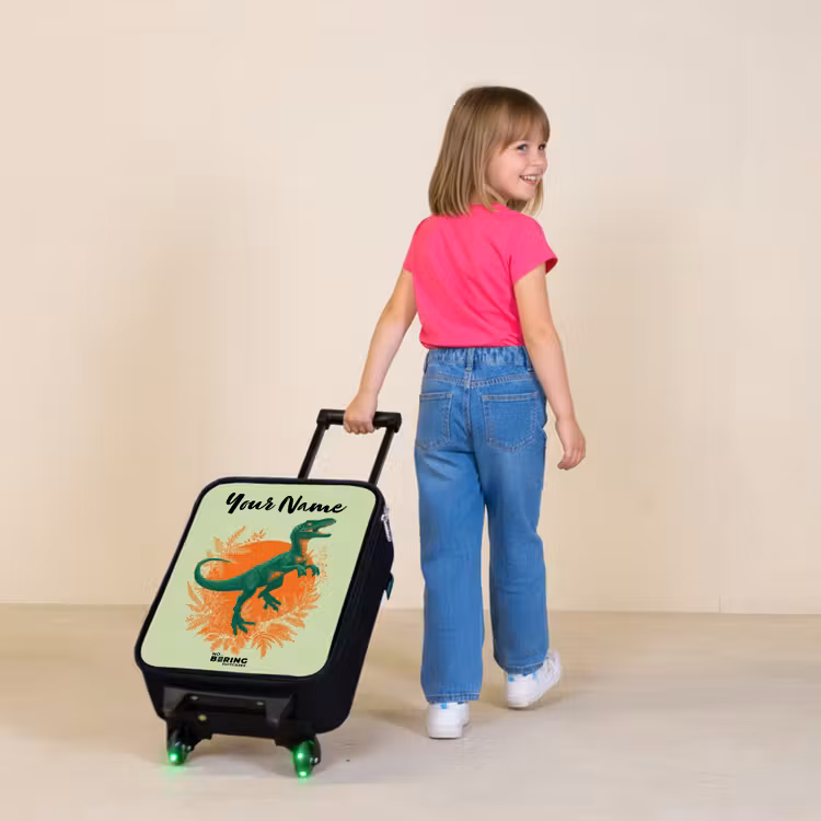 Children's suitcase with name - Dino - Nature - Green — 2