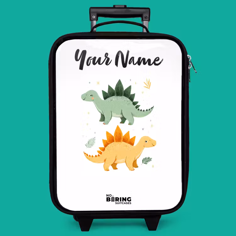 Children's suitcase with name - Dinos - Animals - Green - Orange — 4
