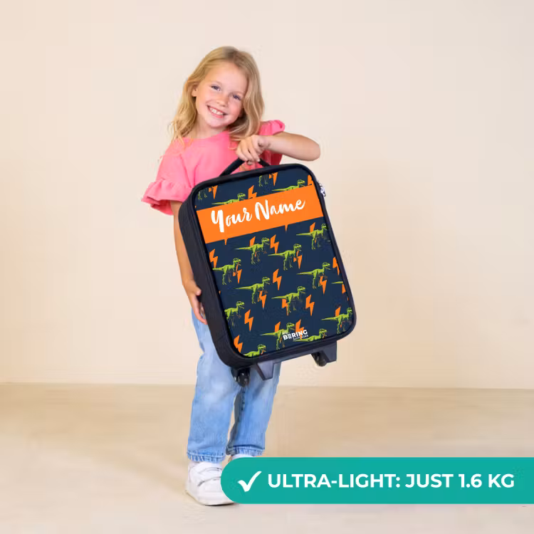Children's suitcase with name - Dinos - Lightning - Animals - Blue — 5