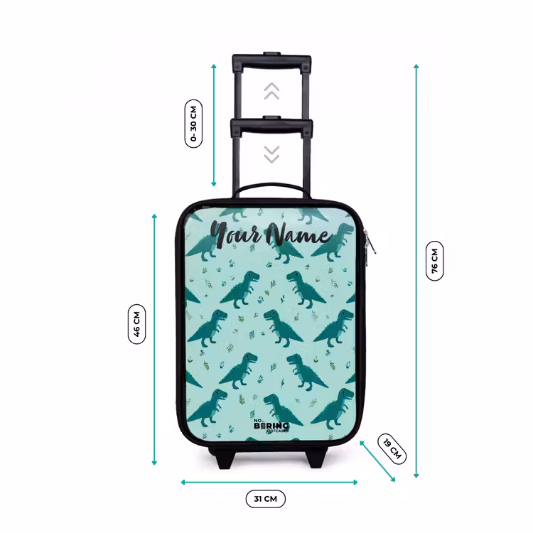 Children's suitcase with name - Dinos - Pattern - Green — 3