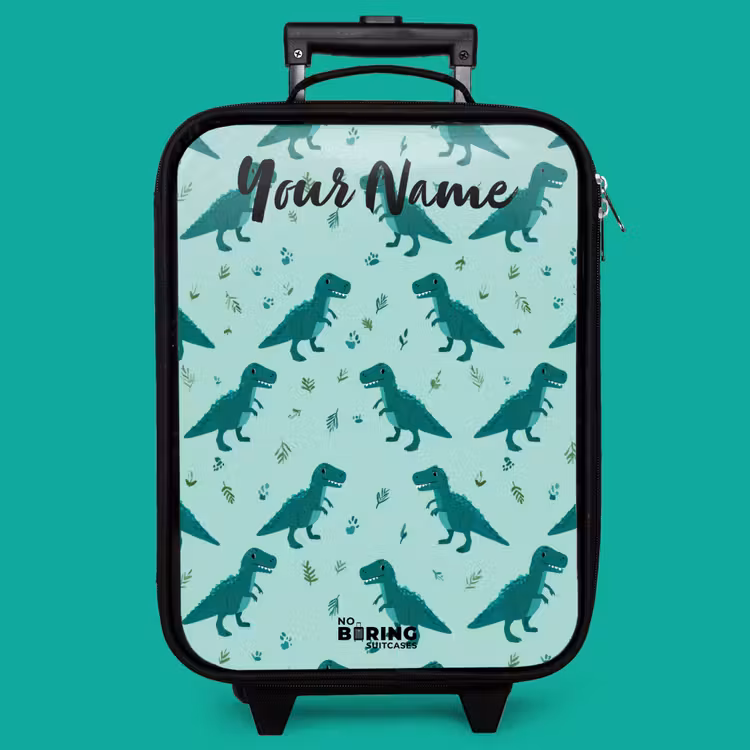 Children's suitcase with name - Dinos - Pattern - Green — 4