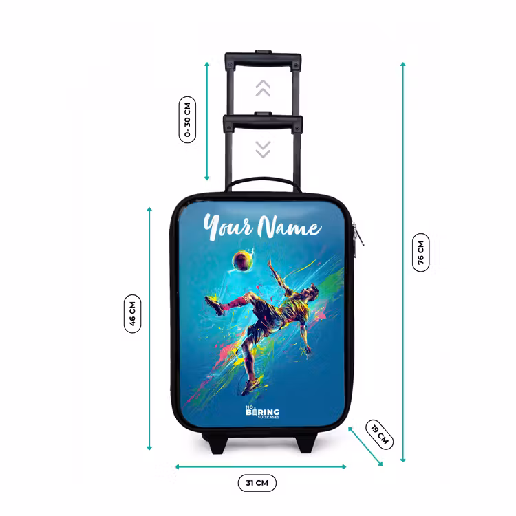 Children's suitcase with name - Neon - Football - Kick - Colorful — 3