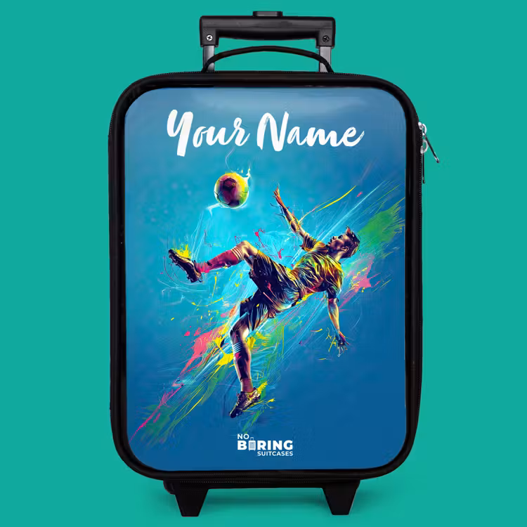 Children's suitcase with name - Neon - Football - Kick - Colorful — 4