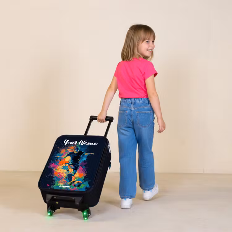Children's suitcase with name - Neon - Footballer - Colorful — 2