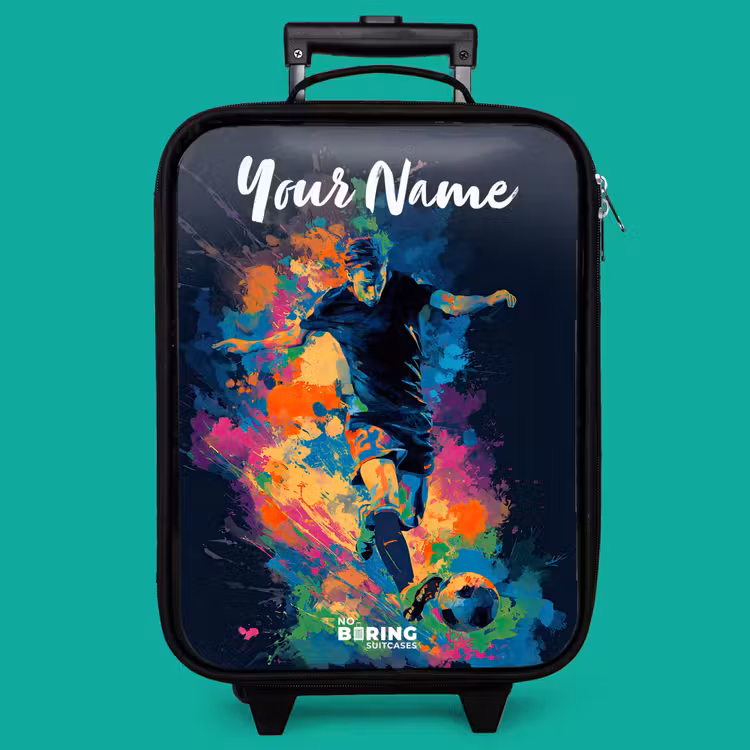 Children's suitcase with name - Neon - Footballer - Colorful — 4