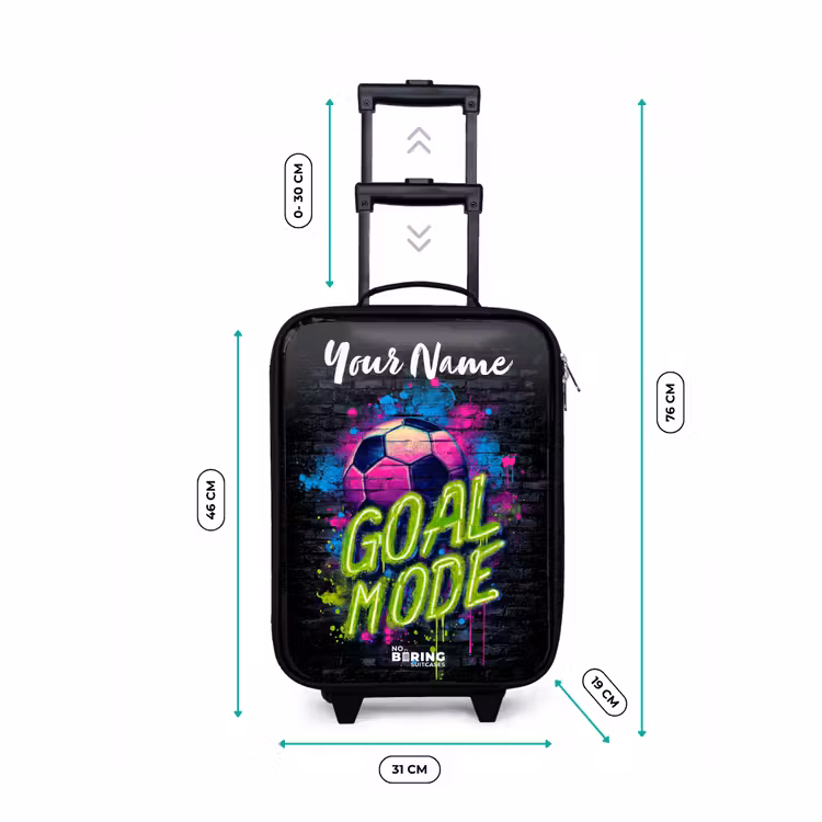 Children's suitcase with name - Neon - Graffiti - Football - Colorful — 3