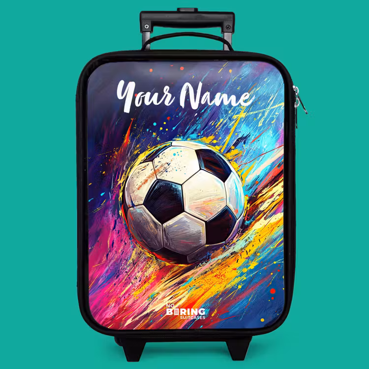 Children's suitcase with name - Neon - Soccer - Colorful — 4