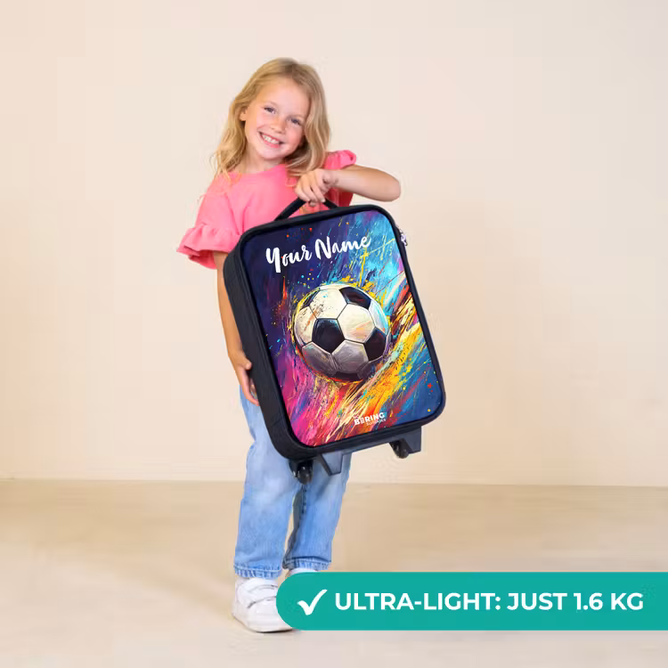Children's suitcase with name - Neon - Soccer - Colorful — 5