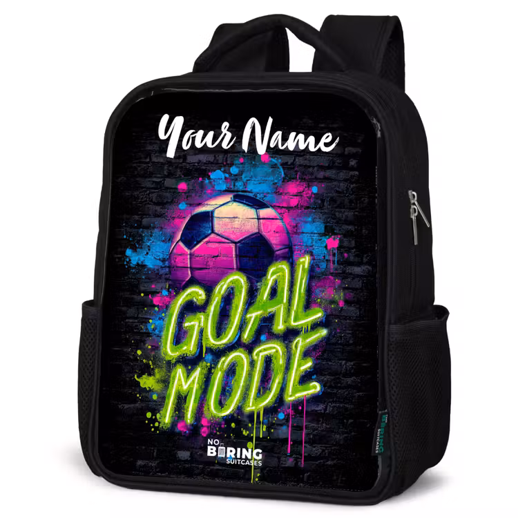 Kids backpack with name - Black - Neon - Graffiti - Football - Colorful — 6