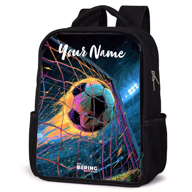Kids backpack with name - Black - Neon - Net - Football - Colorful — 6