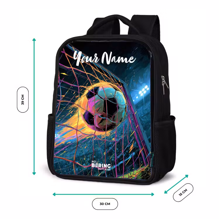 Kids backpack with name - Black - Neon - Net - Football - Colorful — 8