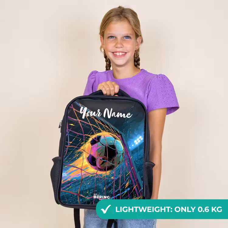 Kids backpack with name - Black - Neon - Net - Football - Colorful — 9