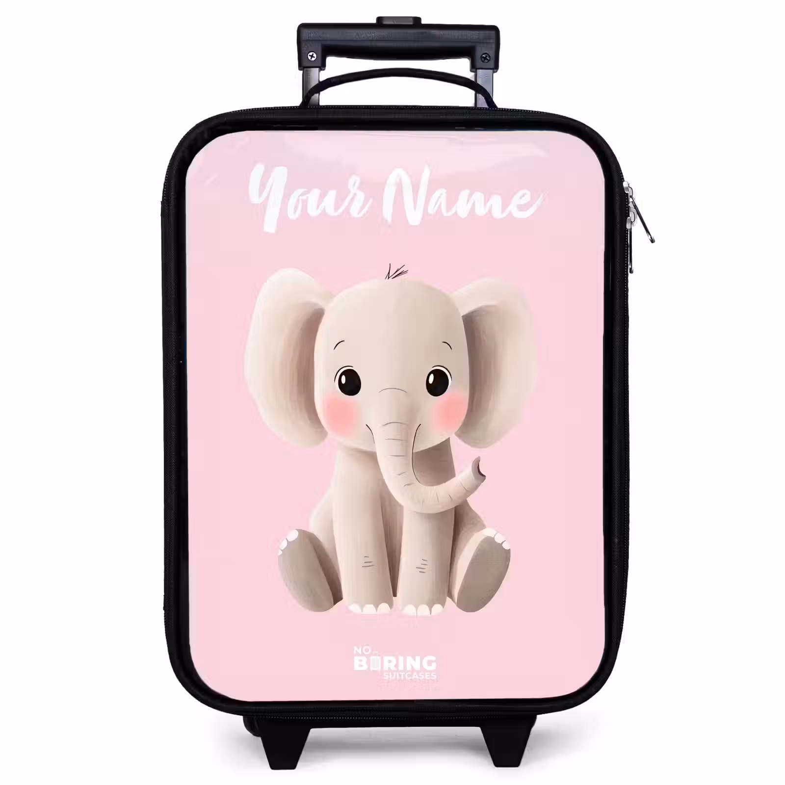 Children's suitcase with name - Elephant - Gray - Baby - Trunk — 1