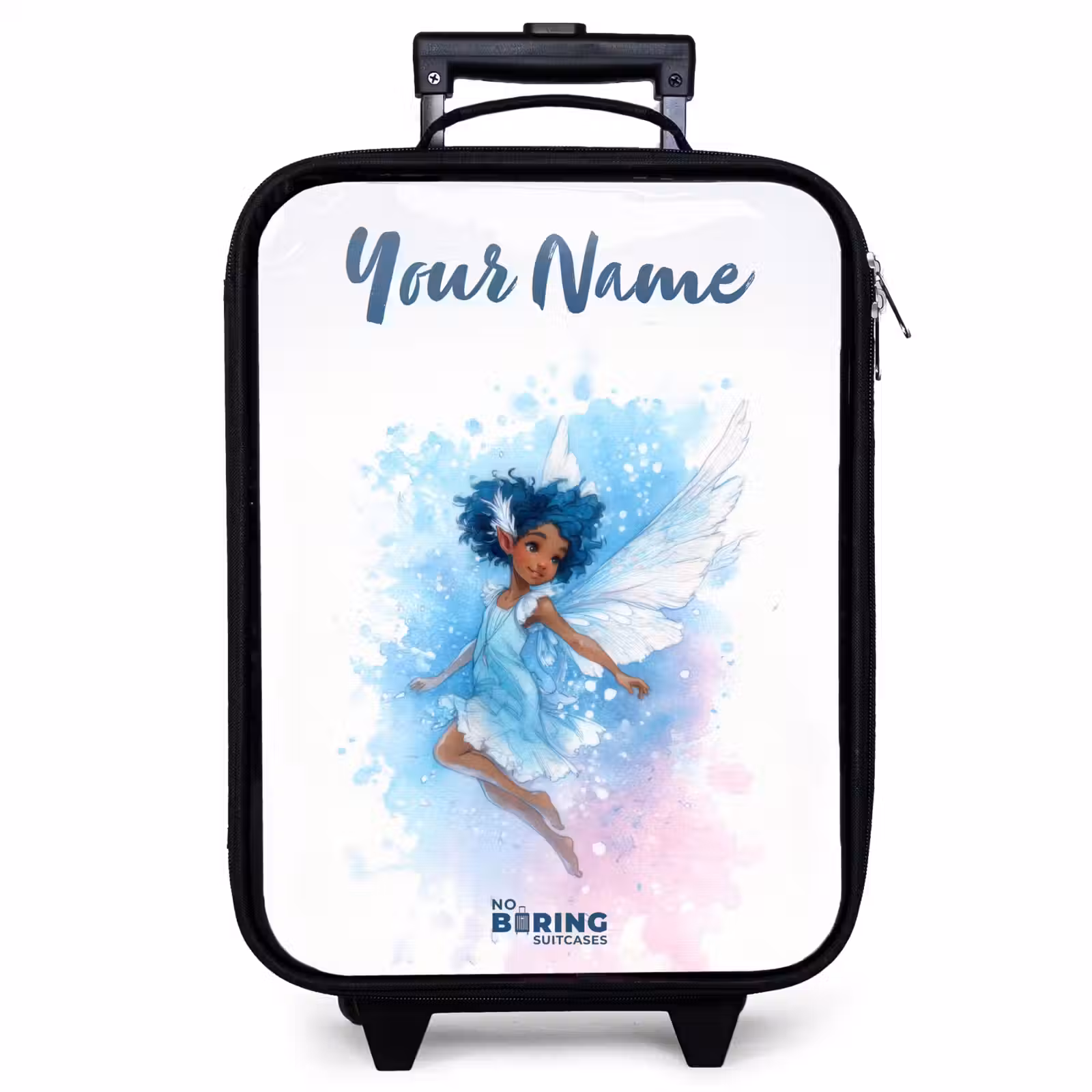 Children's suitcase with name - Flying fairy in shades of blue — 1