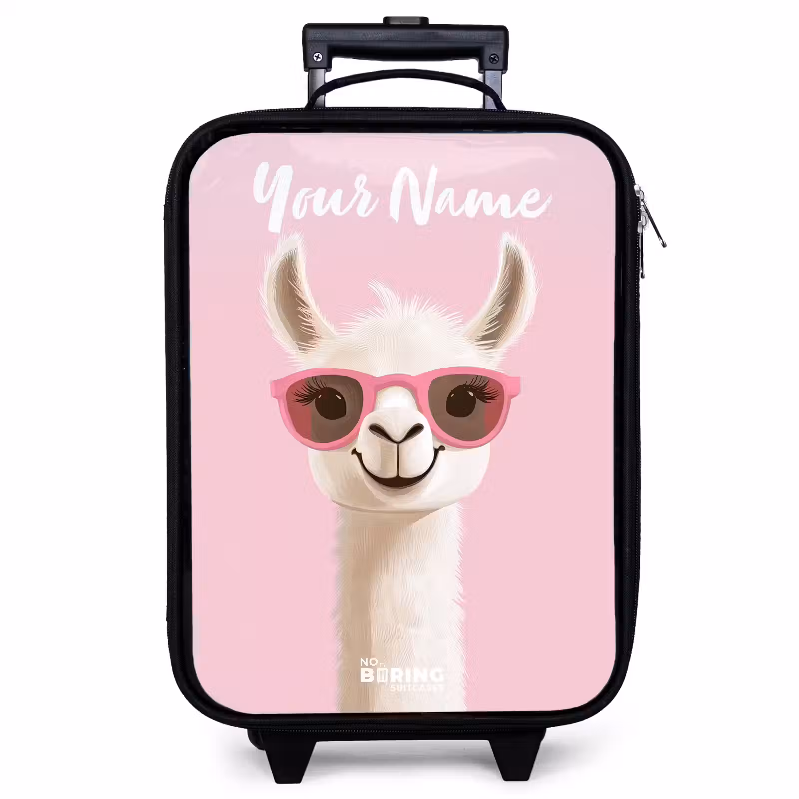 Children's suitcase with name - Llama - White - Sunglasses - Eyelashes — 1
