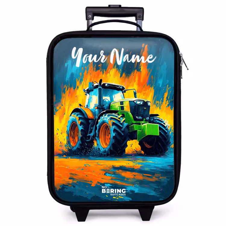 Children's suitcase with name - Abstract - Tractor - Groen — 1