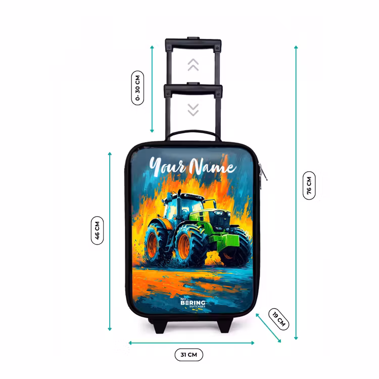 Children's suitcase with name - Abstract - Tractor - Groen — 3