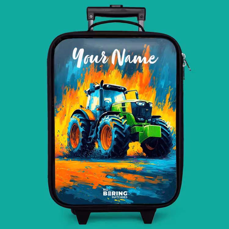 Children's suitcase with name - Abstract - Tractor - Groen — 4