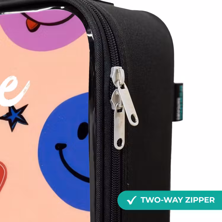 Children's suitcase with name - Cheerful Smiley Pattern — 6